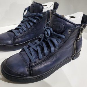 Diesel S-Nentish Zip-Round High Top Sneaker Blue Iris Size 8 Y01172